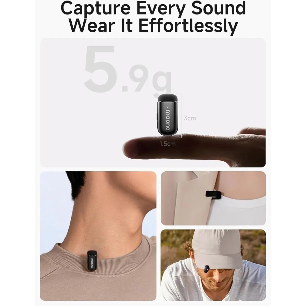 Maono Wave T1 Mini PC2 Type-C Receiver Microphone — 3