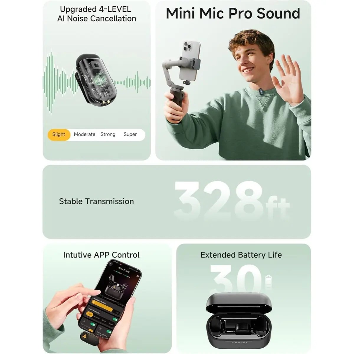 Maono Wave T1 Mini PBC2 Type-C & Lightning Receiver Microphone — 2