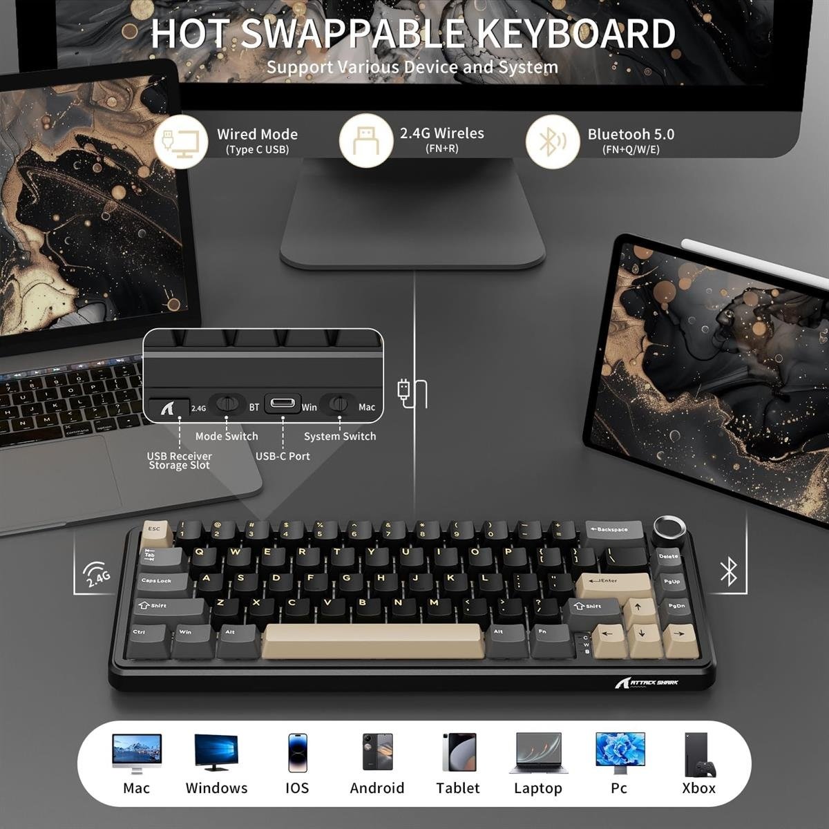 Attack Shark X66 Wireless Mechanical Keyboard — 3