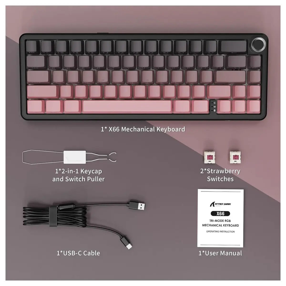 Attack Shark X66 Moonlight Wireless Mechanical Keyboard — 2