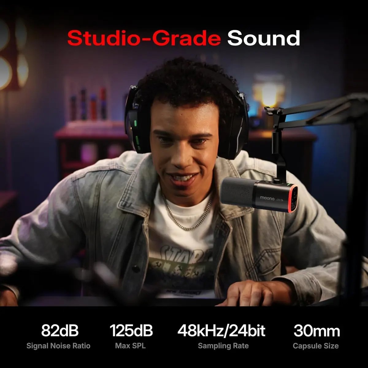 Maono PD100W Wireless Podcast Microphone — 3