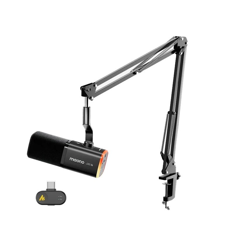 Maono PD100W S Wireless Podcast Microphone with Stand