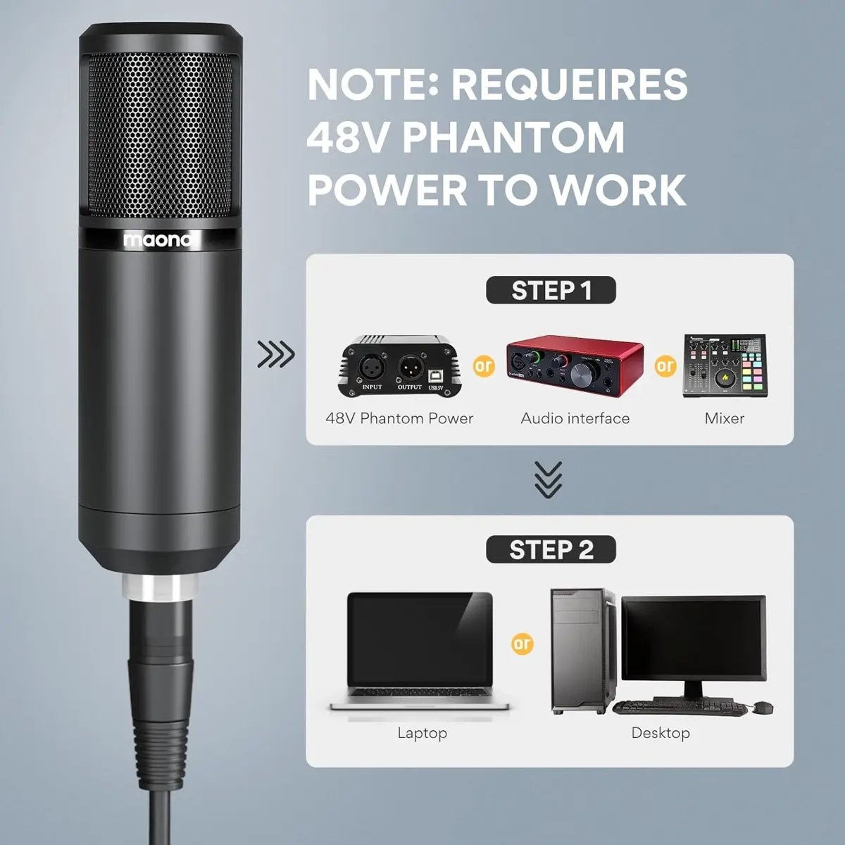 Maono PM320 Series Condenser Studio Microphone Set — 3