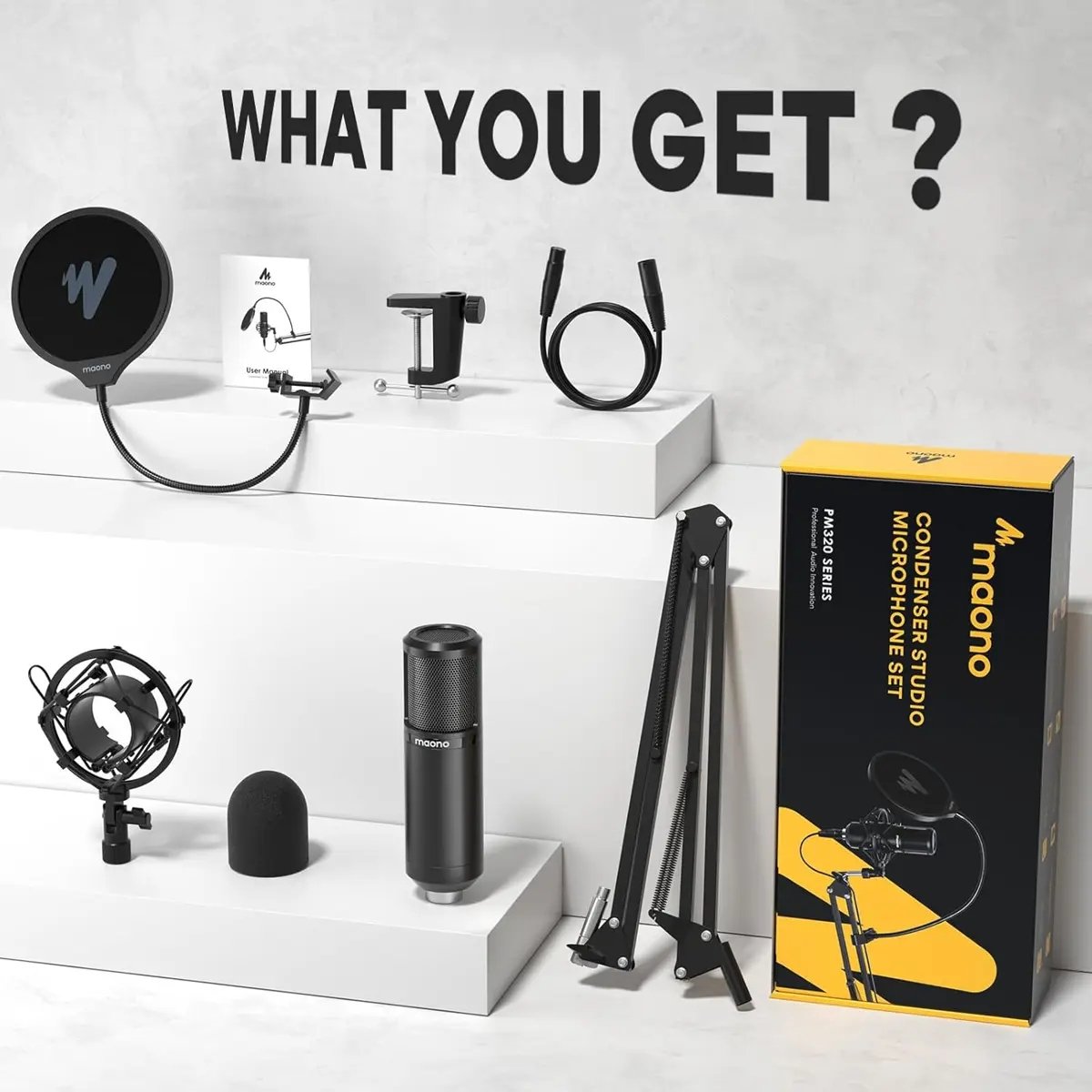 Maono PM320 Series Condenser Studio Microphone Set — 4