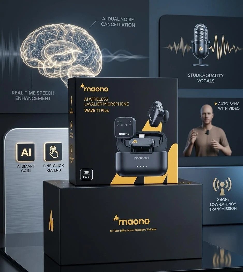 Maono Wave T1 Plus PC2 Type-C Wireless Microphone — 3