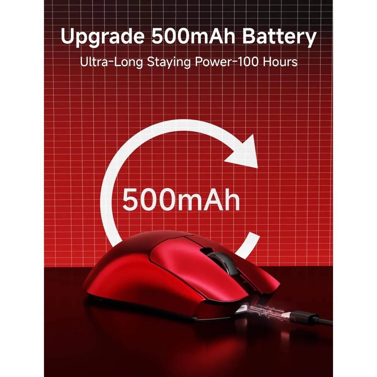 EWEADN S9 Ultra+ Red Wireless Gaming Mouse — 3