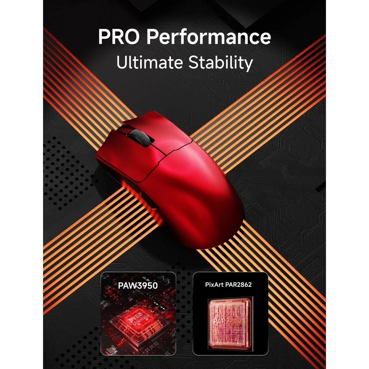 EWEADN S9 Ultra+ Red Wireless Gaming Mouse — 4