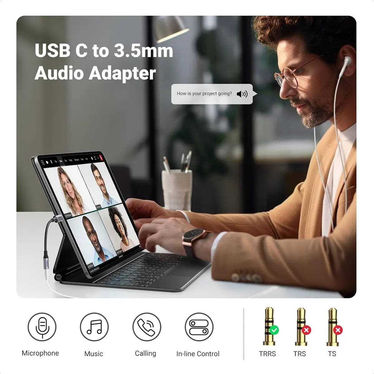 UGREEN USB-C to 3.5mm Audio Adapter — 3
