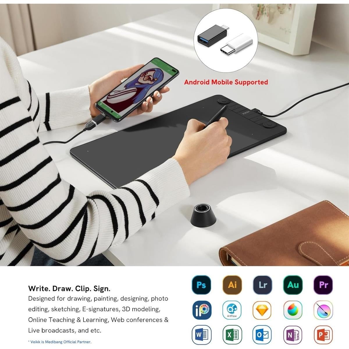 VEIKK VK1060 Pro Drawing Tablet — 4