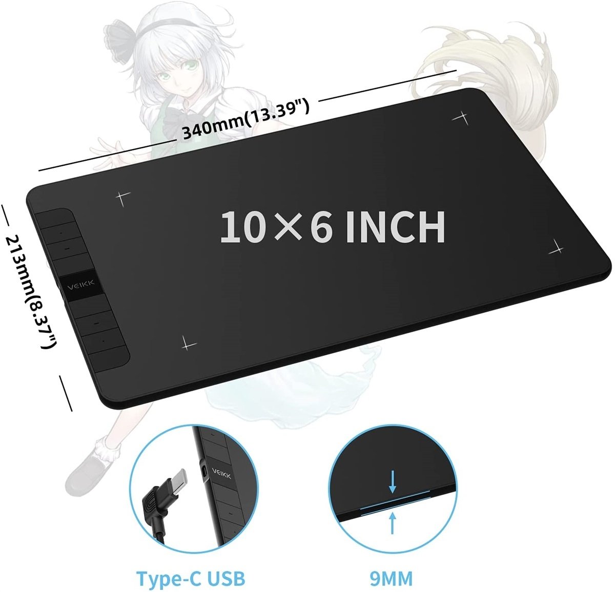 VEIKK VK1060 Drawing Tablet — 2