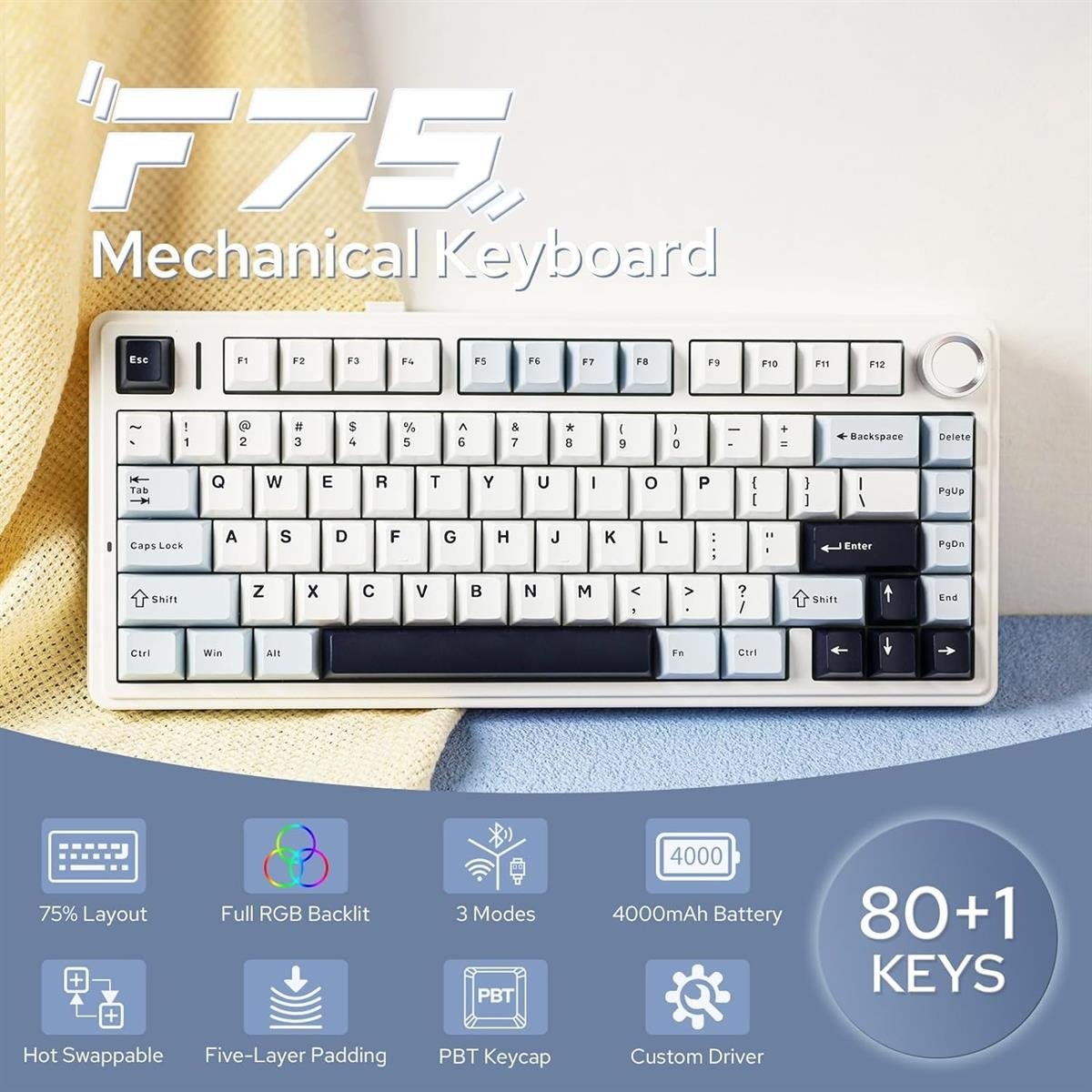 AULA F75 Glacier Blue — 2
