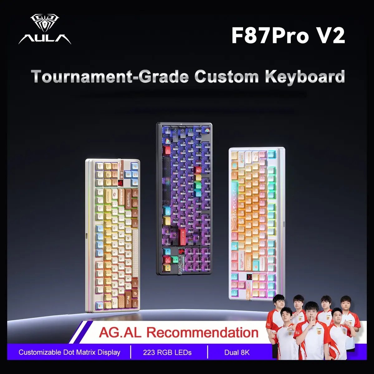 AULA F87 Pro V2 White Contour — 4