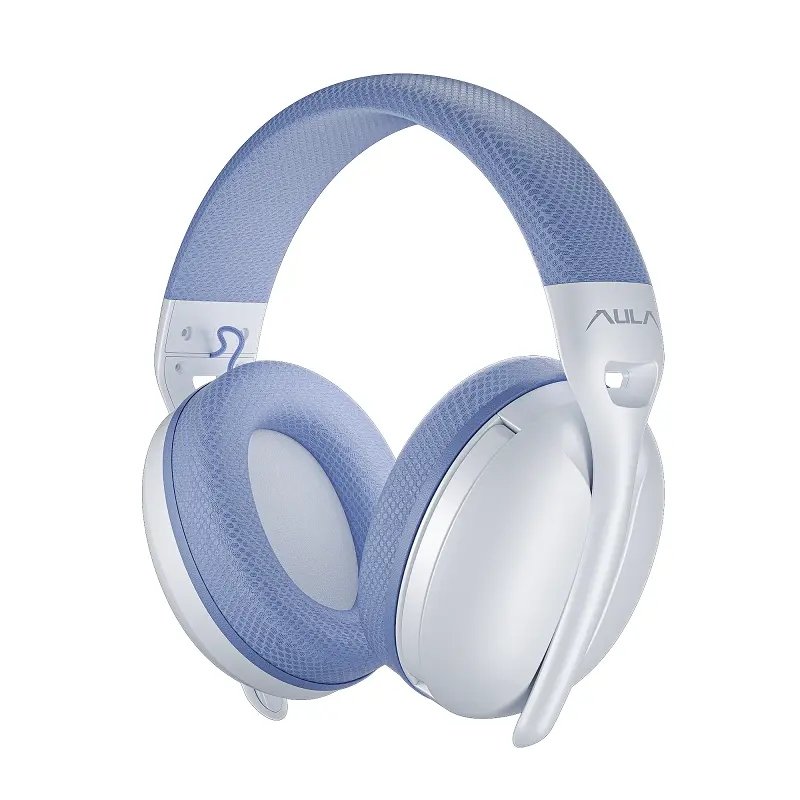 AULA S6 White Blue Gold Wireless Gaming Headset — 2