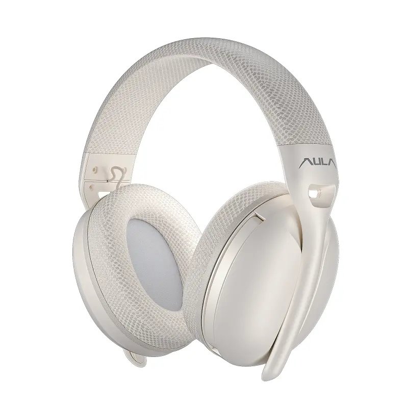 AULA S6 White Blue Gold Wireless Gaming Headset — 3